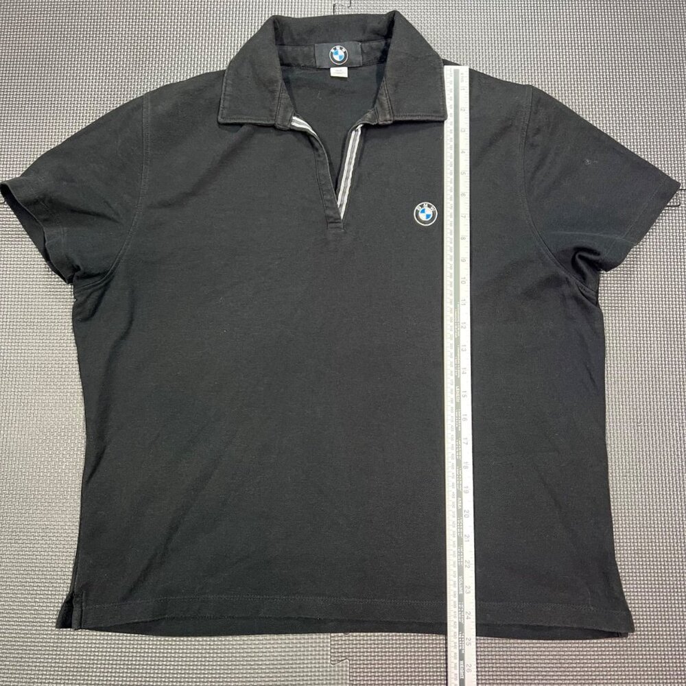 BMW Black Polo Shirt XLG Short Sleeves Cotton Embroidered Logo Made In India